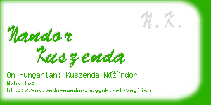 nandor kuszenda business card